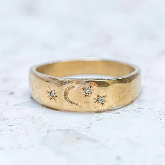 Vintage Gold Sterling Nacht Ring: Eine zeitlose Eleganz