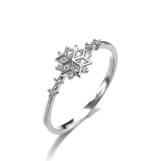 Eleganter Schneeflockenring aus hochwertigem 925 Sterling Silber