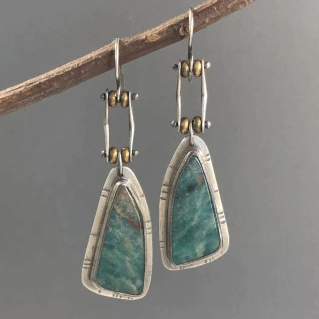 Elegante Vintage Grüne Mechanische Ohrringe