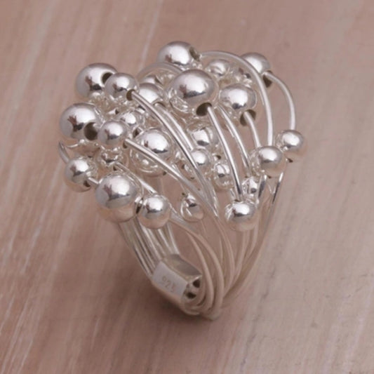 Eleganter Vintage Silberknospenring