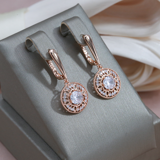 Luxurious Gold Earrings with Sparkling Crystal Accents