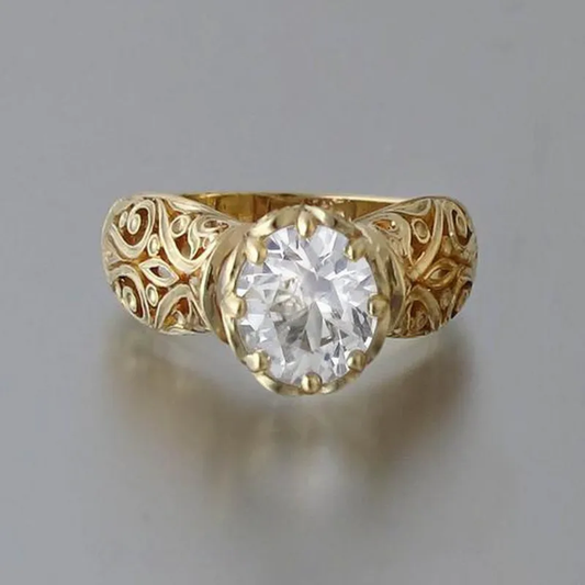 Eleganter Gold-Zirkonium-Ring