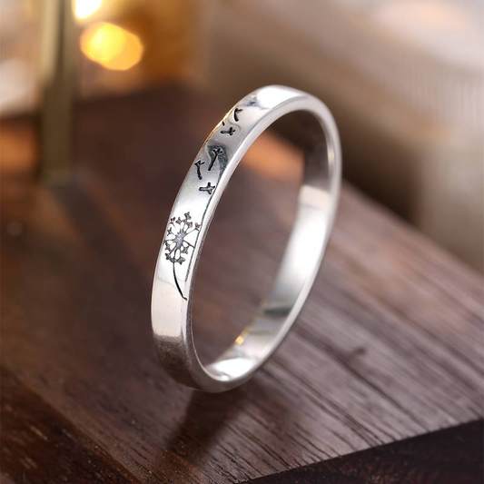 Charmanter Vintage Silber Löwenzahn Ring