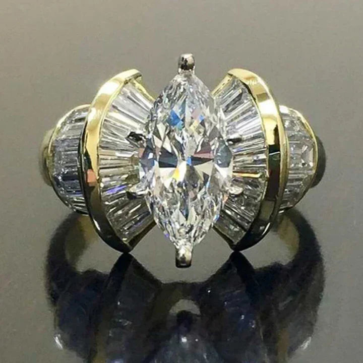 Exquisiter Vintage Gold Zirkonring