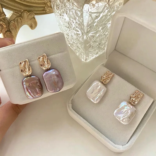 Exquisite Barockperlen-Ohrringe mit Goldakzenten