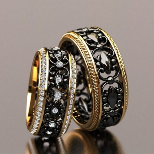 Elegante Vintage Schwarze Ringe