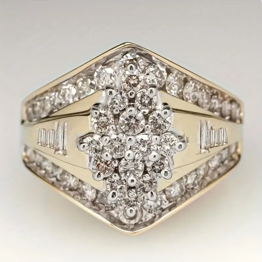 Strahlender Vintage-Ring in elegantem Goldschimmer