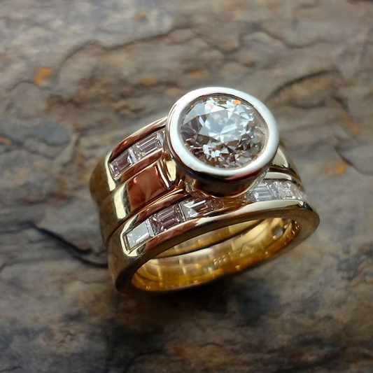 Eleganter Vintage-Ring aus hochwertigem Laminatglas
