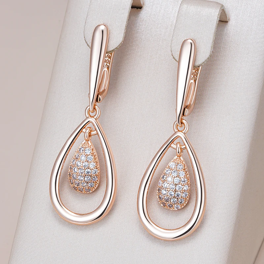 Fascinating, shimmering, hollow drop earrings for a touch of elegance