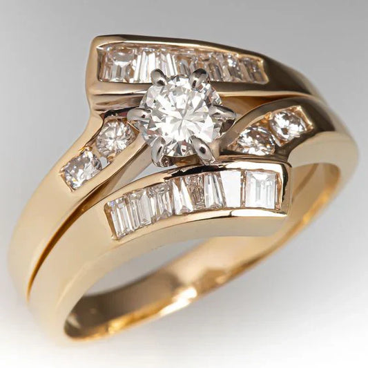 Eleganter Vintage-Ring mit unregelmäßiger goldener Glanzoptik