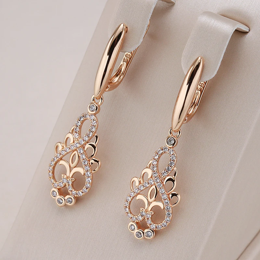 Fascinating Golden Elf Earrings with Sparkling Zirconia Stones